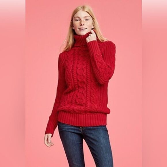 GAP Heavy Cable Knit Cowl Neck Sweater- NWT Size L - Picture 1 of 9